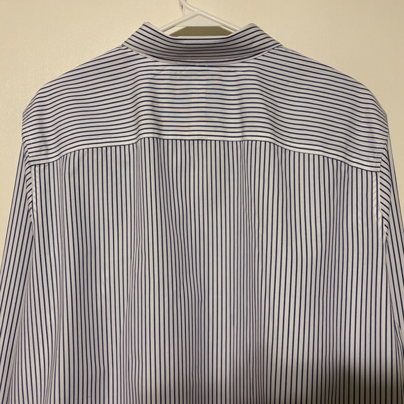 LRL Ralph Lauren Women's Plus Blue Stripe Non-Iron Button-Front Shirt Top 2X - Picture 6 of 10
